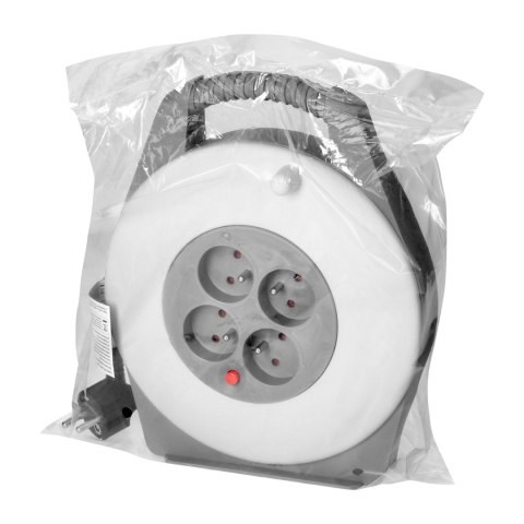 Przedłużacz bębnowy, 4 gniazda 2P+Z, kabel PVC H05VV-F 3x1mm2, długość 10m