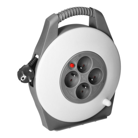 Przedłużacz bębnowy, 4 gniazda 2P+Z, kabel PVC H05VV-F 3x1mm2, długość 10m