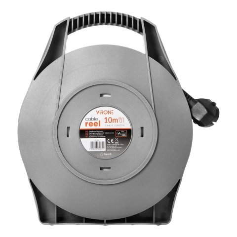 Przedłużacz bębnowy, 4 gniazda 2P+Z, kabel PVC H05VV-F 3x1mm2, długość 10m