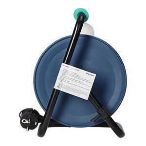 Przedłużacz bębnowy MINI, 4 gniazda 2P+Z, metalowy stojak, polwinit H05VV-F 3x1mm?, długość 15m, turkusowy