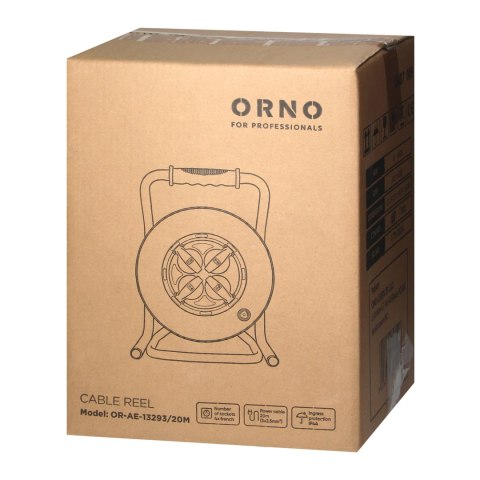 Przedłużacz bębnowy profesjonalny IP44, 4 gniazda 2P+Z, kabel gumowy olejoodporny, H07RN-F 3x2,5mm?, długość 20m, unikatowy stoj Przedłużacz bębnowy profesjonalny IP44, 4 gniazda 2P+Z, kabel gumowy olejoodporny, H07RN-F 3x2,5mm?, długość 20m, unikatowy stoj