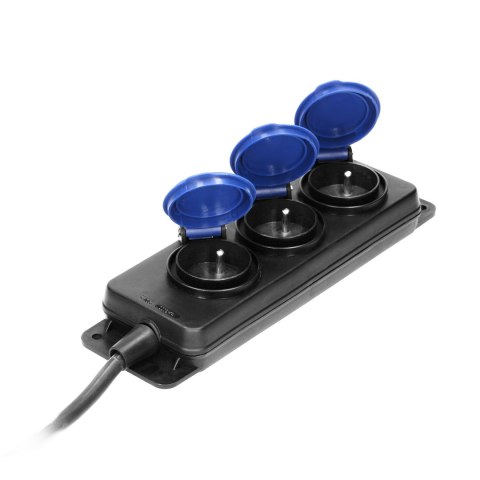 Przedłużacz warsztatowy bryzgoszczelny IP44, 3 gniazda 2P+Z IP44, przewód gumowy, H05RR-F 3x1,5mm?, długość 3m