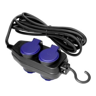 Przedłużacz warsztatowy bryzgoszczelny IP44, 4 gniazda (2+2) 2P+Z, IP44, przewód gumowy, H05RR-F 3x1,5mm?, długość 10m