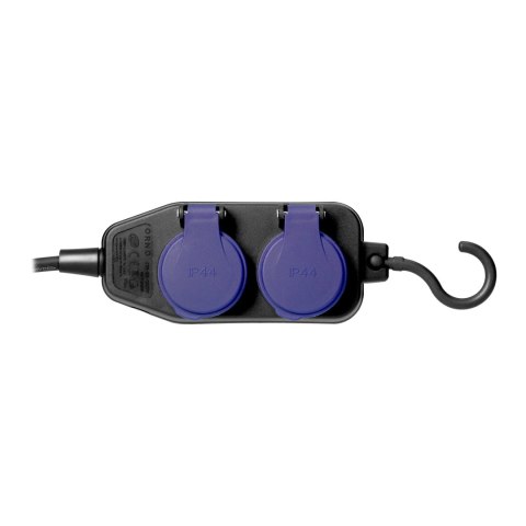 Przedłużacz warsztatowy bryzgoszczelny IP44, 4 gniazda (2+2) 2P+Z, IP44, przewód gumowy, H05RR-F 3x1,5mm?, długość 5m