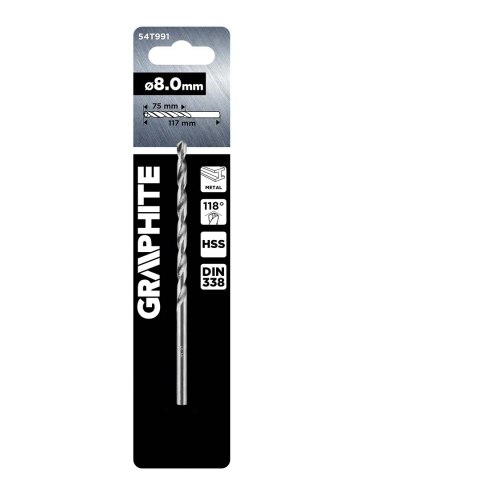 Wiertło do metalu HSS, DIN 338, 8 mm
