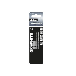 Wiertło do metalu Hex 2.0 mm, 3 szt.