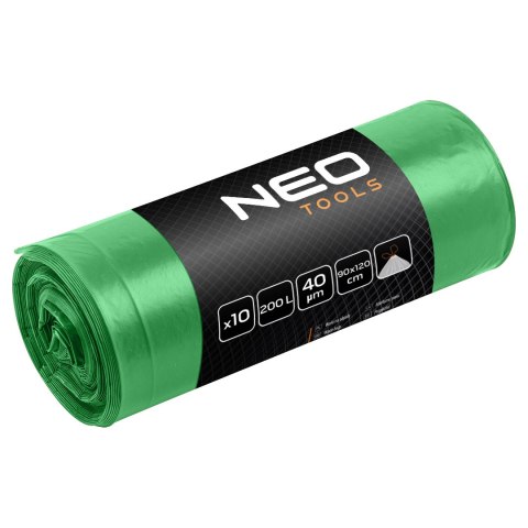 Worki na odpady 200 L, zielone z taśmą, 40 mic, 10 szt. Worki na odpady 200 L, zielone z taśmą, 40 mic, 10 szt.