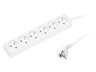 98-721# Przedłużacz sieciowy pr-670p 6-gniazd z uziemieniem 3m biały 3x1,5mm