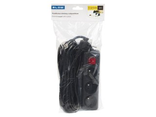 98-748# Przedłużacz sieciowy pr-370wsp 3-gniazda z uziemieniem+wyłącznik 5m czarny (3x1,5mm)