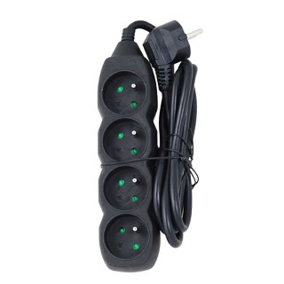 ELK205K Esperanza listwa zasilająca 4 gn. 1.5m czarna