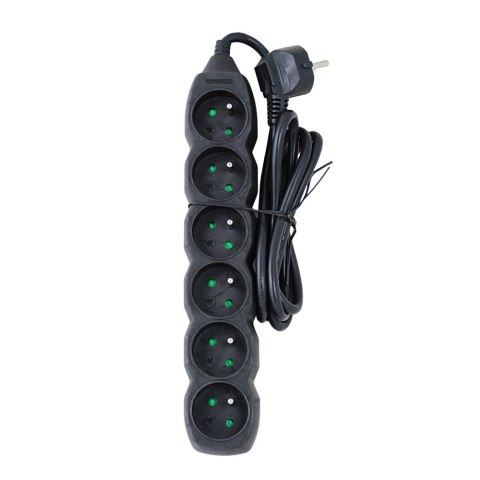 ELK209K Esperanza listwa zasilająca 6 gn. 1.5m czarna