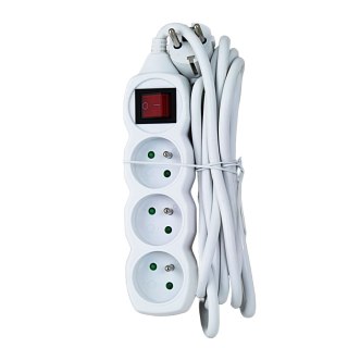 ELK211W Esperanza listwa zasilająca 3 gn. wł. 3m biała