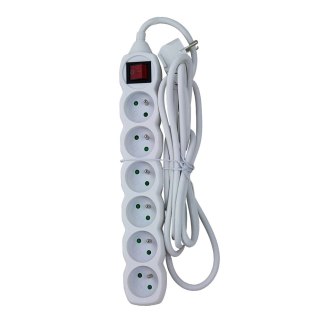 ELK218W Esperanza listwa zasilająca 6 gn. wł. 3m białą