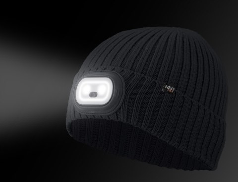 Czapka z latarka LED RGB, grafitowa Czapka z latarka LED RGB, grafitowa