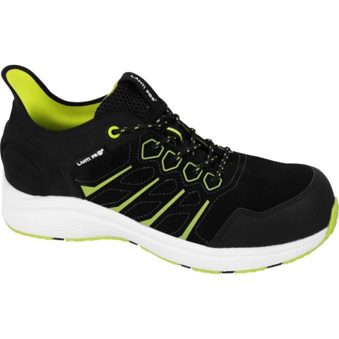 Półbuty zamsz. czar.-ziel.-białe, s1 fo sr, "43", ce, lahti