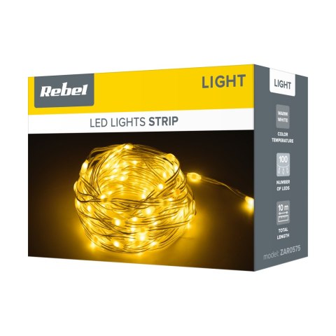 Sznur oświetleniowy świąteczny ze zmianą trybu świecenia - 10 m, ciepły biały Sznur oświetleniowy świąteczny ze zmianą trybu świecenia - 10 m, ciepły biały