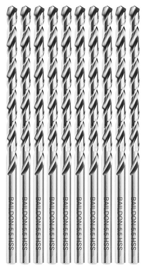 Wiertła do metalu Baildon BASIC DIN 340 RN NWKb 5,5 mm, HSS (S), 139-91 mm, wielokrotność 10