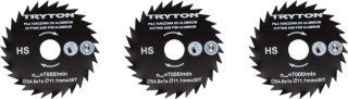 Zestaw tarczy tnących hss 54.8x11.1mm do przecinarki tpw500k - 3 szt