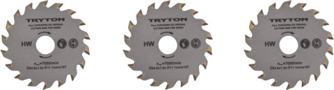 Zestaw tarczy tnących tct 54.8x11.1mm do przecinarki tpw500k - 3 szt
