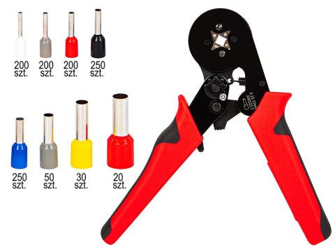 19-101# Zaciskarka konektorów tulejkowych yac-8 + zestaw 1200szt konektorów"