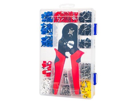 19-101# Zaciskarka konektorów tulejkowych yac-8 + zestaw 1200szt konektorów"