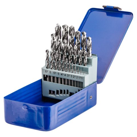 Komplet wierteł do stali i żeliwa NWKa Basic M-25, 1,0-13,0 mm, szlifowane, HSS (25 szt.) Komplet wierteł do stali i żeliwa NWKa Basic M-25, 1,0-13,0 mm, szlifowane, HSS (25 szt.)