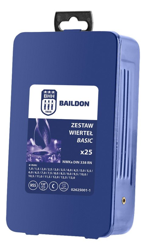 Komplet wierteł do stali i żeliwa NWKa Basic M-25, 1,0-13,0 mm, szlifowane, HSS (25 szt.) Komplet wierteł do stali i żeliwa NWKa Basic M-25, 1,0-13,0 mm, szlifowane, HSS (25 szt.)