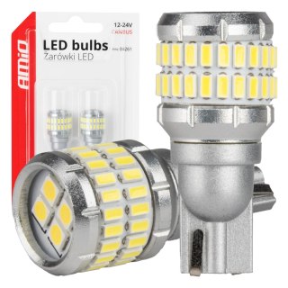 Żarówki led canbus t15 w16w 48smd 4smd 3014 3030 white 12v 24v amio-04261