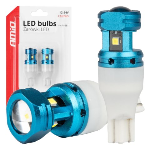 Żarówki led canbus t15 w16w 4smd 1860xs white 12v 24v amio-04251