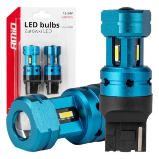 Żarówki led canbus t20 7440 w21w 4smd 1860 white 12v 24v amio-04254