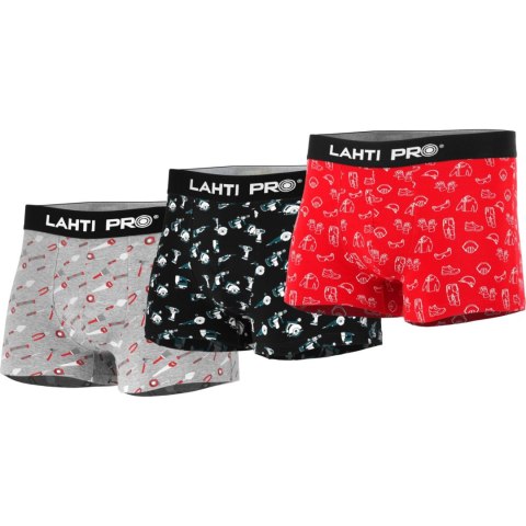 Bokserki męskie z druk. motywem mix, 3 pary, "l", lahti Bokserki męskie z druk. motywem mix, 3 pary, "l", lahti