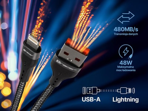 Kabel TRACER USB A - Lightning 1m BK
