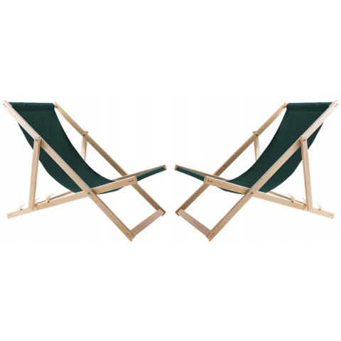 Zestaw stolik do leżaków+2 leżaki Zielone, Woodok