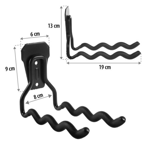 Uchwyt ścienny Maclean, na narzędzia, koła, drabinę, rower, stalowy, max. obciążenie 30kg, MC-486