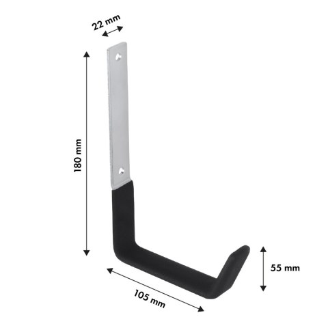 Uchwyt ścienny Maclean, na opony, koła, drabinę, rower, stalowy, max. obciążenie 10kg, MC-480
