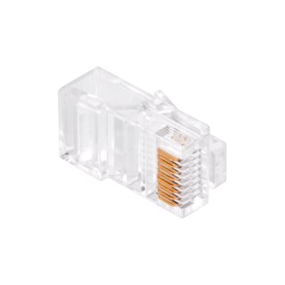 Wtyk telefon. RJ45 8P 8C(drut)przelotowy CAT.5E