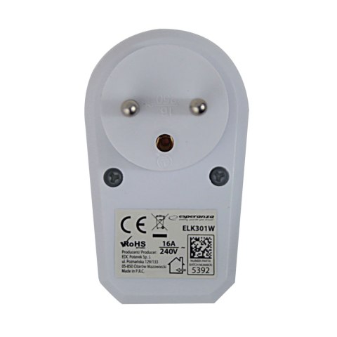 ELK301W Esperanza rozgałęźnik elektr. 1 gn. wł. biały ELK301W Esperanza rozgałęźnik elektr. 1 gn. wł. biały