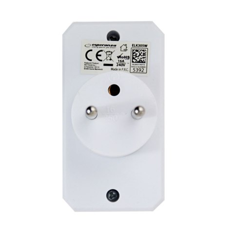 ELK305W Esperanza rozgałęźnik elektr. 2 gn. biały ELK305W Esperanza rozgałęźnik elektr. 2 gn. biały