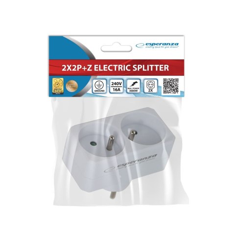 ELK305W Esperanza rozgałęźnik elektr. 2 gn. biały ELK305W Esperanza rozgałęźnik elektr. 2 gn. biały