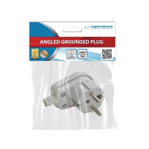 ELK308W Esperanza wtyczka kątowa uz. biała ELK308W Esperanza wtyczka kątowa uz. biała