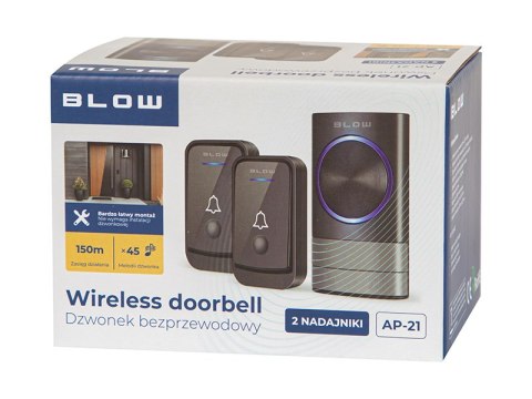17-108# Dzwonek bezprzewodowy ap-21 dwa nadajniki