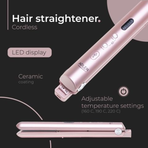 AD 2327 pink Prostownica bezprzewodowa podróżna ? usb