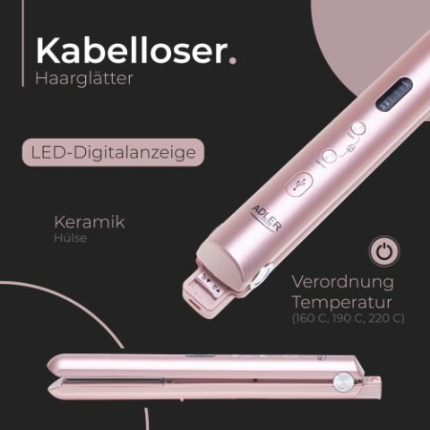 AD 2327 pink Prostownica bezprzewodowa podróżna ? usb