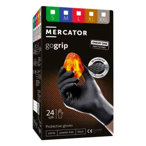 Rękawice nitrylowe czarne mercator gogrip one-by-one black 100szt. rozmiar m Rękawice nitrylowe czarne mercator gogrip one-by-one black 100szt. rozmiar m
