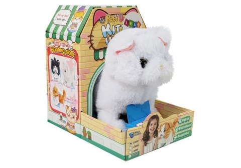 Interaktywny Kot Pers Biały Chodzi Rusza Ogonem na Baterie Interaktywny Kot Pers Biały Chodzi Rusza Ogonem na Baterie