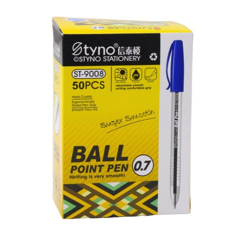 Długopis Z Zatyczką Niebieski Tusz Wkład Końcówka 0.7mm