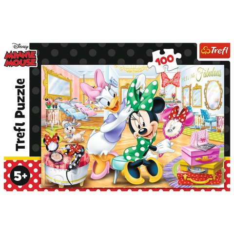 Puzzle - 100 - Minnie w salonie kosmetycznym - Disney Minnie - Trefl 16387
