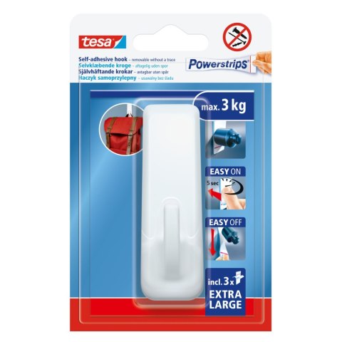 Haczyk samoprzylep.powerstrips 1 szt.prostokątny duży biały Haczyk samoprzylep.powerstrips 1 szt.prostokątny duży biały