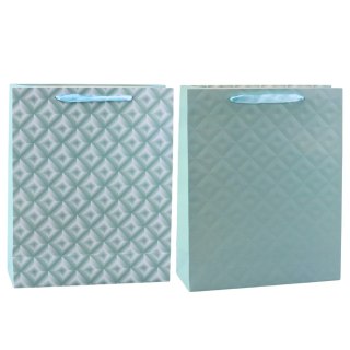 Torba Prezentowa Z Tłoczeniem Błękitna Turkusowa 32 x 26 x 10cm