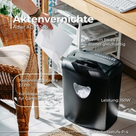 AD 1038 Black Niszczarka do dokumentów